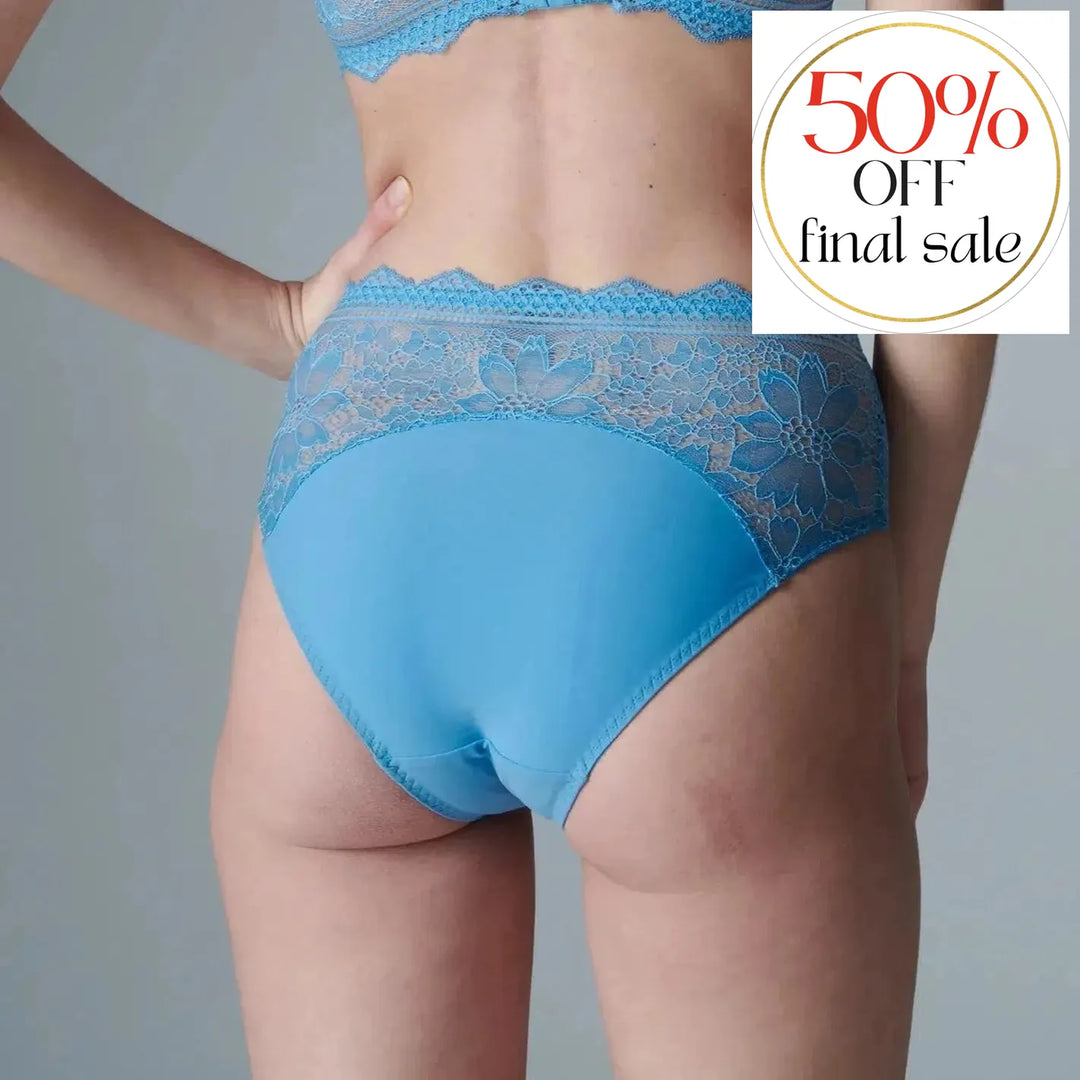 Simone Perele Freesia High Waist Brief 1A1770-Panties-Simone Perele-Himalayan Blue-Small-Anna Bella Fine Lingerie, Reveal Your Most Gorgeous Self!