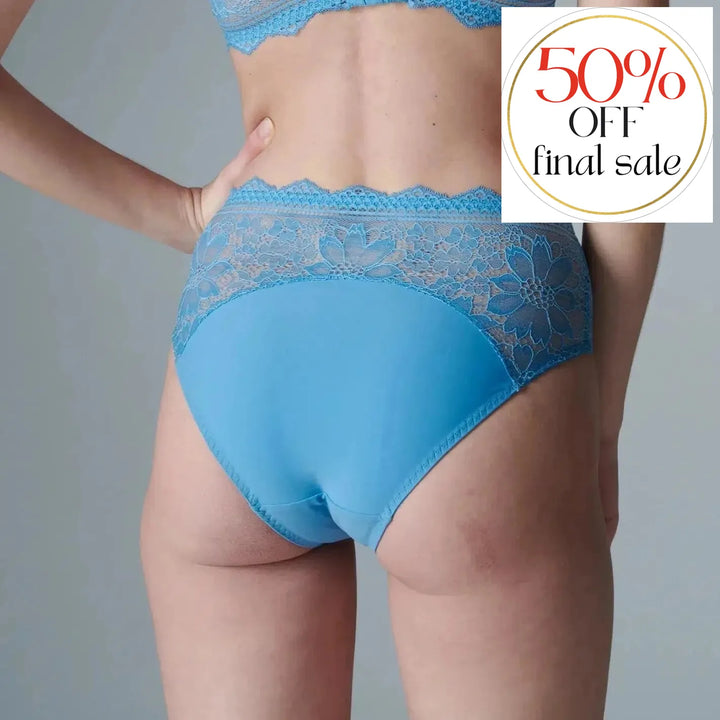 Simone Perele Freesia High Waist Brief 1A1770-Panties-Simone Perele-Himalayan Blue-Small-Anna Bella Fine Lingerie, Reveal Your Most Gorgeous Self!