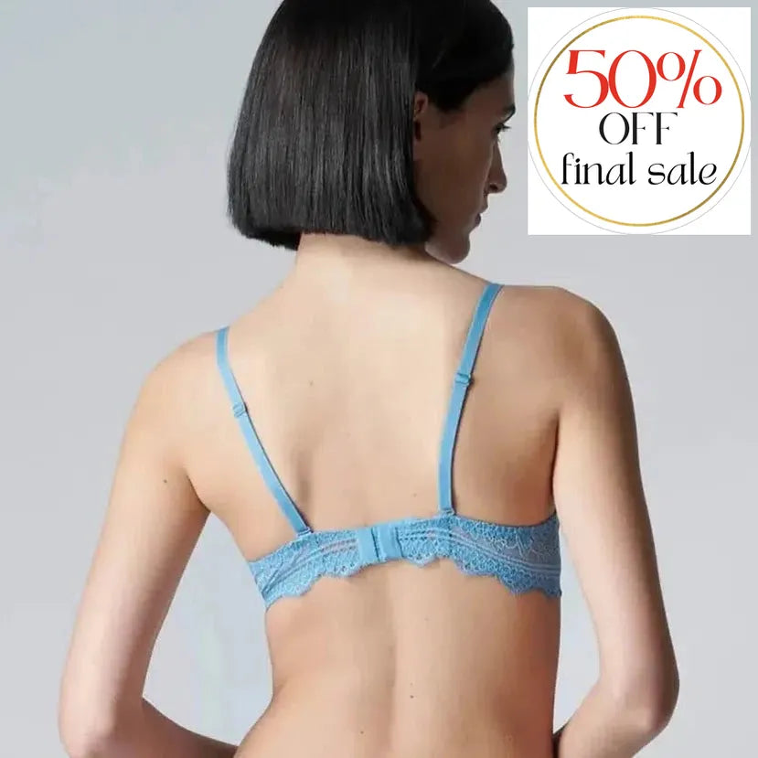 Simone Perele Freesia Triangle Push Up Bra 1A1347-Bras-Simone Perele-Himalayan Blue-32-B-Anna Bella Fine Lingerie, Reveal Your Most Gorgeous Self!
