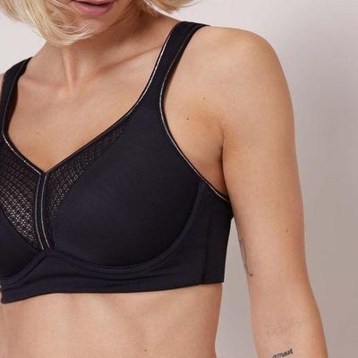 Simone Perele Harmony UW High Impact Sports Bra in Black 1SA262-Sports Bras-Simone Perele-Black-36-C-Anna Bella Fine Lingerie, Reveal Your Most Gorgeous Self!