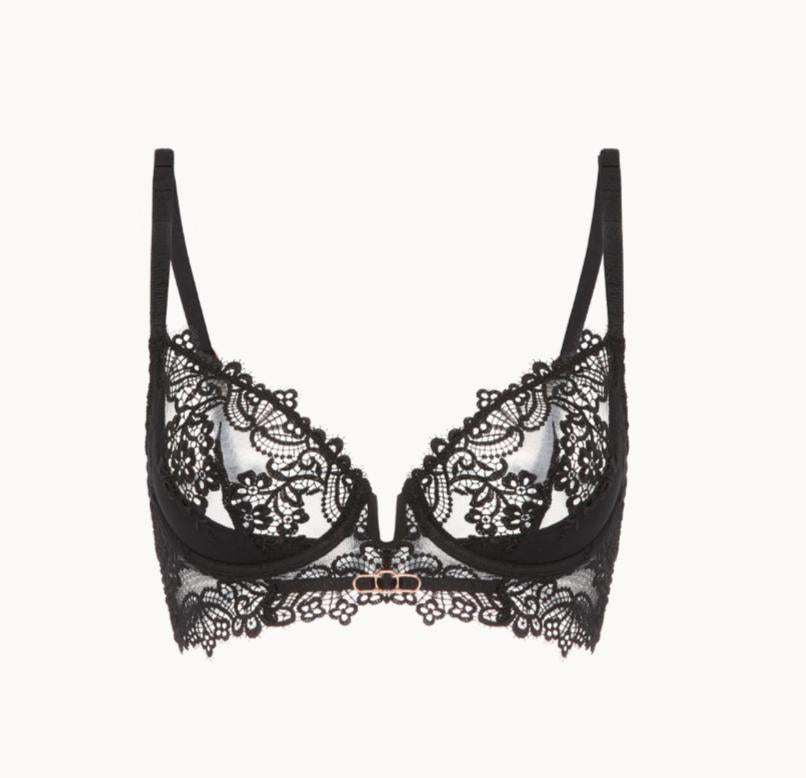 Simone Perele Idole Half Cup Bra 1H2338 in Black-Anna Bella Fine Lingerie-Black-32-B