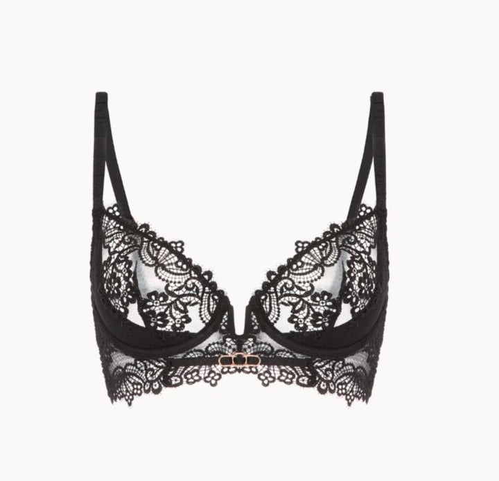 Simone Perele Idole Half Cup Bra 1H2338 in Black-Bras-Simone Perele-Black-32-B-Anna Bella Fine Lingerie, Reveal Your Most Gorgeous Self!