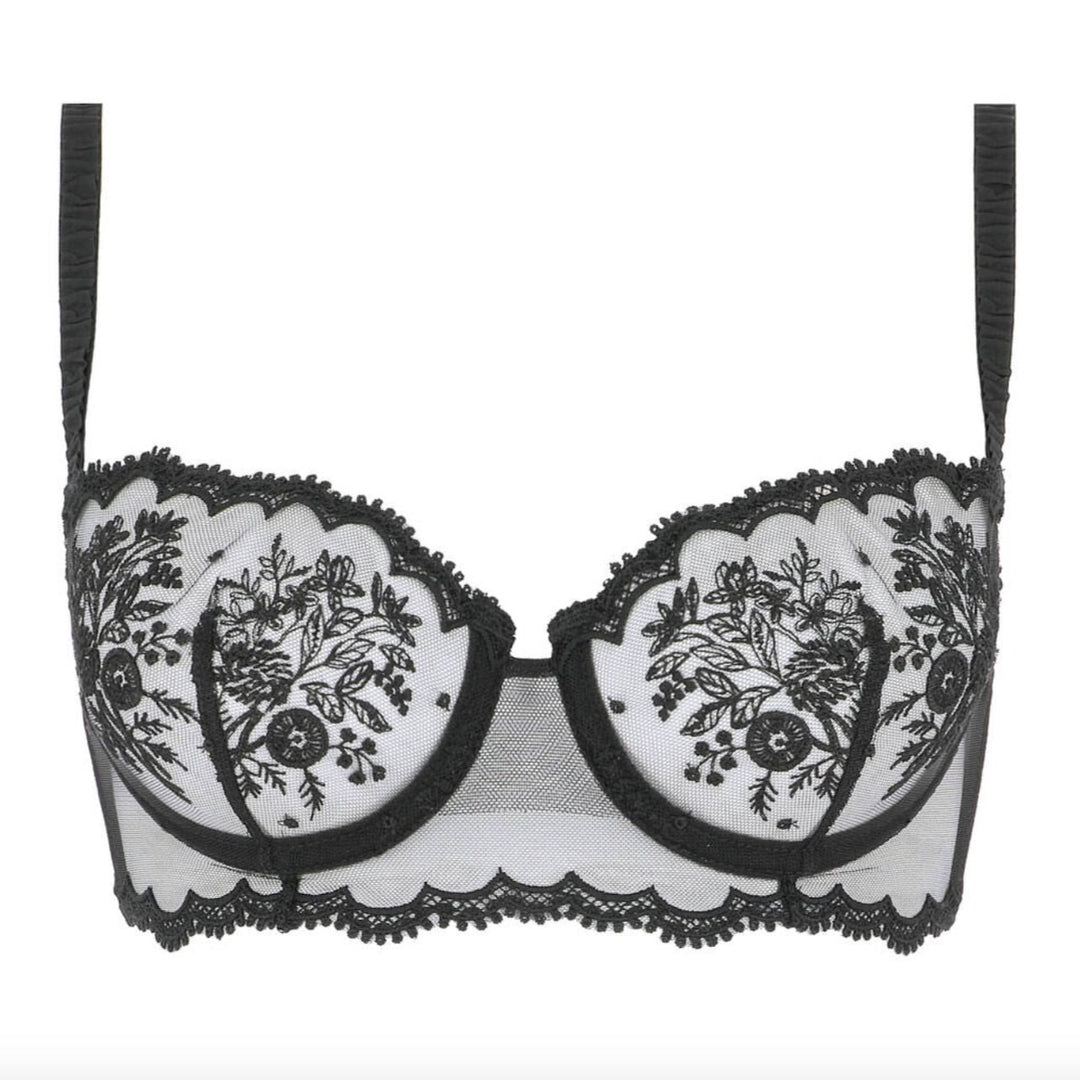 Simone Perele Intrigue Demi Cup Bra 1E2330 in Black-Bras-Simone Perele-Black-32-C-Anna Bella Fine Lingerie, Reveal Your Most Gorgeous Self!