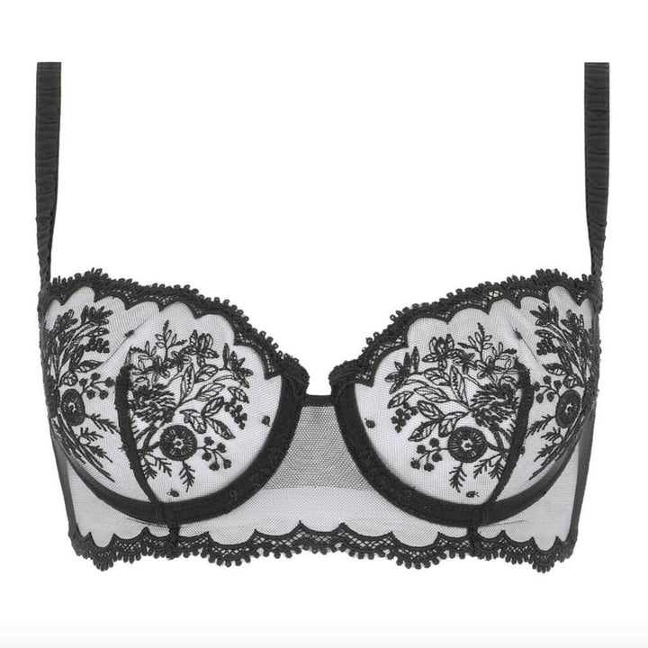 Simone Perele Intrigue Demi Cup Bra 1E2330 in Black-Bras-Simone Perele-Black-32-C-Anna Bella Fine Lingerie, Reveal Your Most Gorgeous Self!
