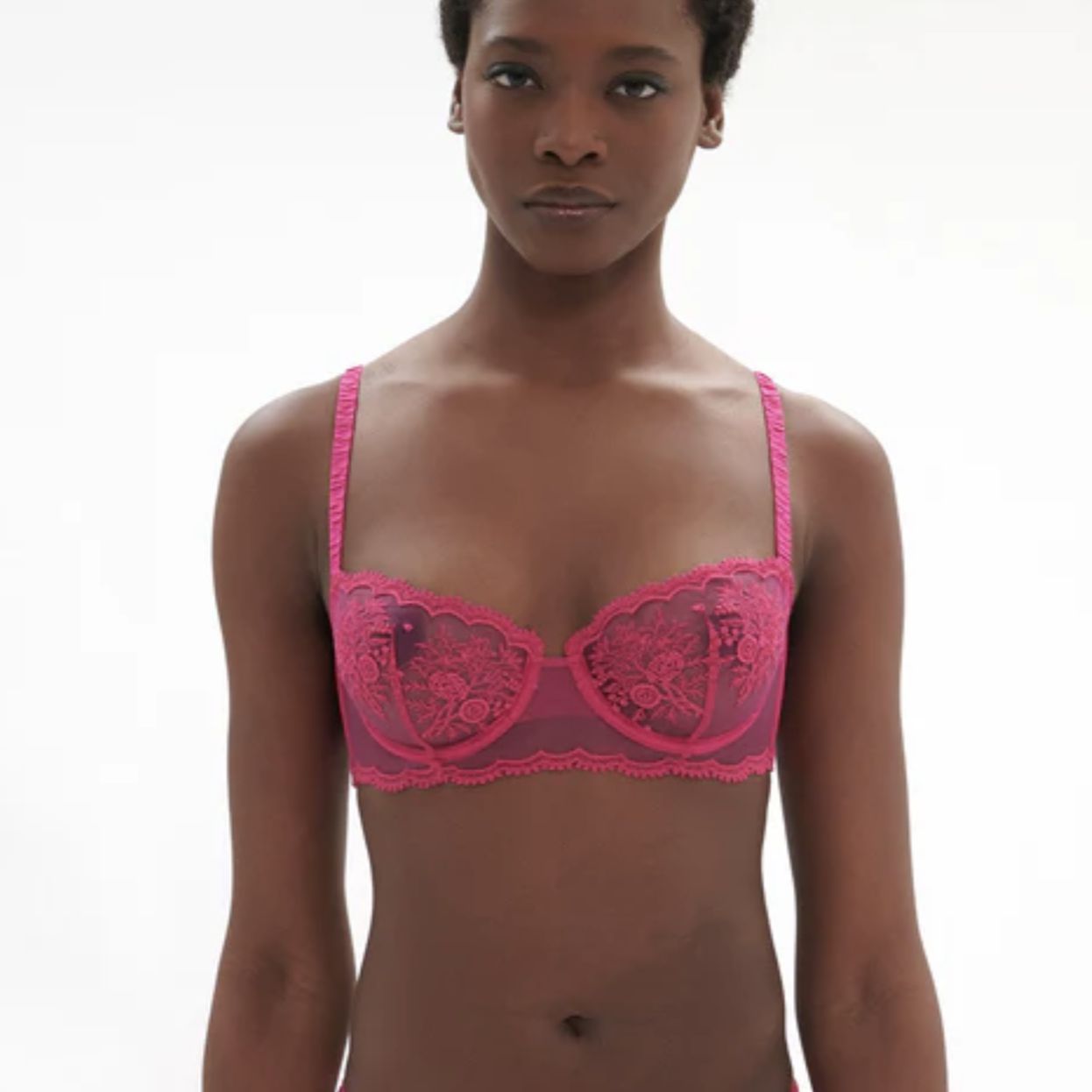 Simone Perele Intrigue Demi Cup Bra 1E2330 in Disco Pink-Anna Bella Fine Lingerie-Disco Pink-32-C