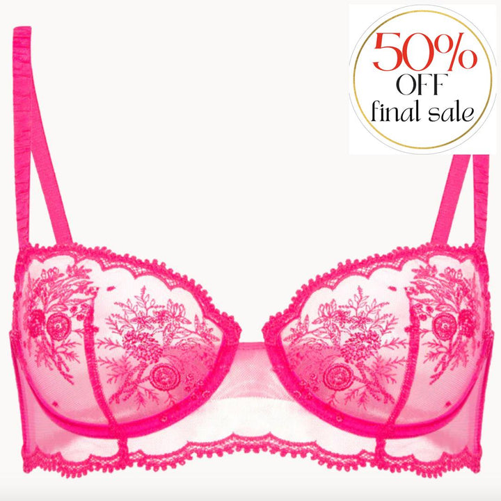 Simone Perele Intrigue Demi Cup Bra 1E2330 in Disco Pink-Bras-Simone Perele-Disco Pink-32-C-Anna Bella Fine Lingerie, Reveal Your Most Gorgeous Self!