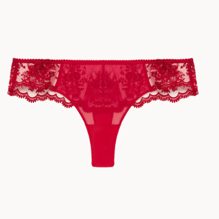 Simone Perele Intrigue Tanga 1E2710 in Opera Red-Panties-Simone Perele-Opera Red-XSmall-Anna Bella Fine Lingerie, Reveal Your Most Gorgeous Self!