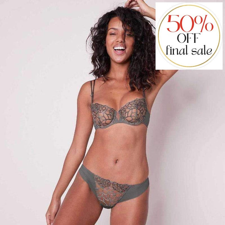 Simone Perele Java Demi Cup Bra in Grey 12G330-Bras-Simone Perele-Grey-32-B-Anna Bella Fine Lingerie, Reveal Your Most Gorgeous Self!