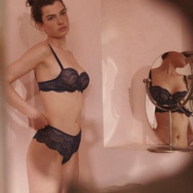 Simone Perele Karma Demi Cup Bra in Black 12V330-Bras-Simone Perele-Black-32-B-Anna Bella Fine Lingerie, Reveal Your Most Gorgeous Self!