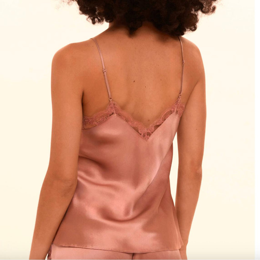 Simone Perele Love Me Lace Trim Silk Cami and Short Set 1F8902 in Rose Fume-Loungewear-Simone Perele-Rose Fume-Small-Anna Bella Fine Lingerie, Reveal Your Most Gorgeous Self!