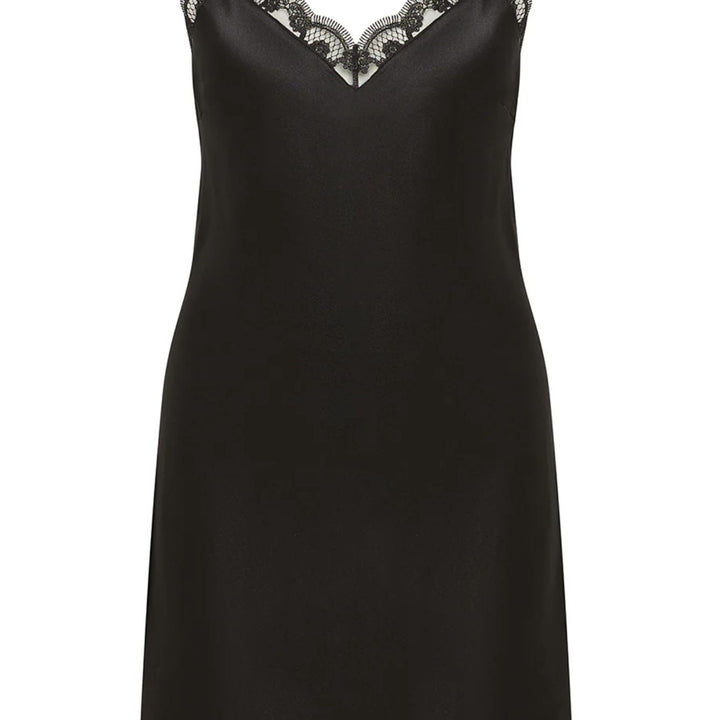 Simone Perele Love Me Short Silk Nightdress 1F8940 in Black-Anna Bella Fine Lingerie-Black-Small-