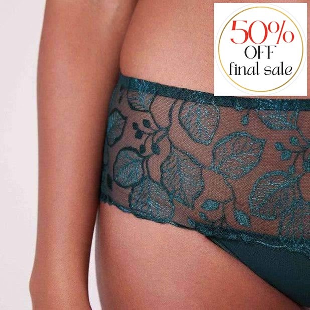 Simone Perele Lumineuse Boyshort 13L630-Panties-Simone Perele-Peacock-XSmall-Anna Bella Fine Lingerie, Reveal Your Most Gorgeous Self!