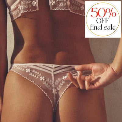 Simone Perele Marthe Thong 16Z710-Panties-Simone Perele-Petal Powder-XSmall-Anna Bella Fine Lingerie, Reveal Your Most Gorgeous Self!