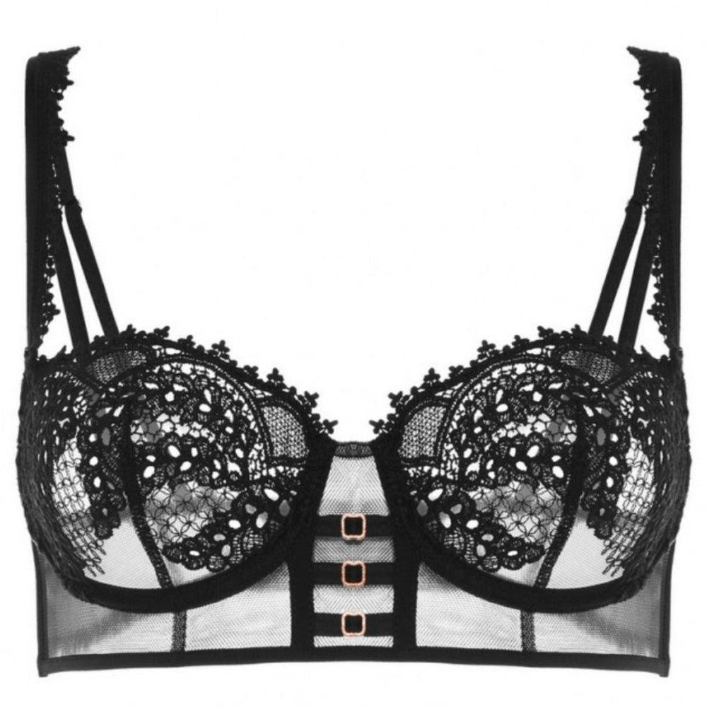 Simone Perele Mystic Half Cup Bra 1D3330 in Black-Bras-Simone Perele-Black-32-B-Anna Bella Fine Lingerie, Reveal Your Most Gorgeous Self!