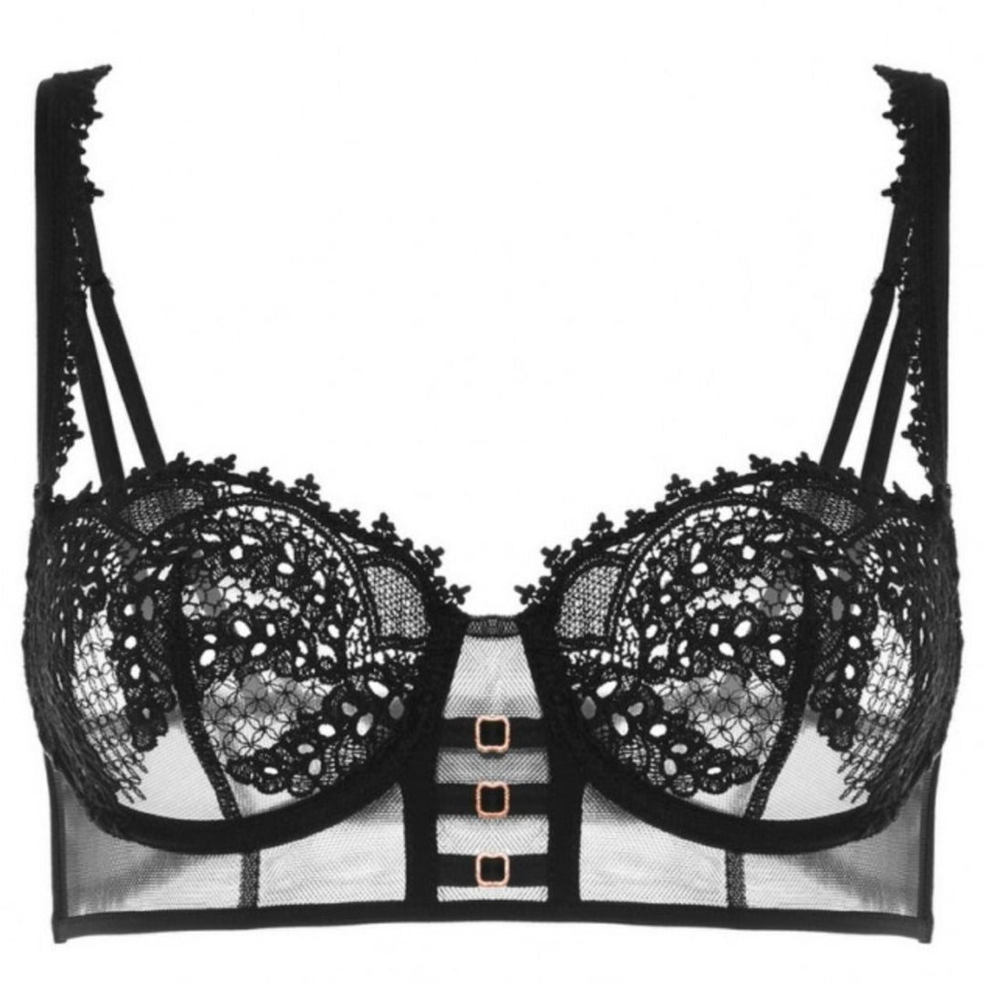 Simone Perele Mystic Half Cup Bra 1D3330 in Black-Bras-Simone Perele-Black-32-B-Anna Bella Fine Lingerie, Reveal Your Most Gorgeous Self!
