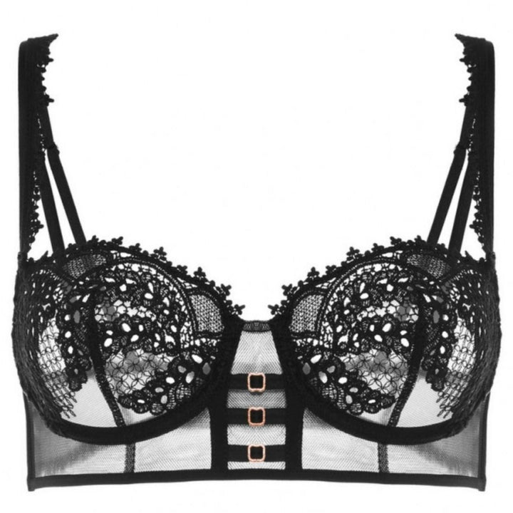 Simone Perele Mystic Half Cup Bra 1D3330 in Black-Bras-Simone Perele-Black-32-B-Anna Bella Fine Lingerie, Reveal Your Most Gorgeous Self!