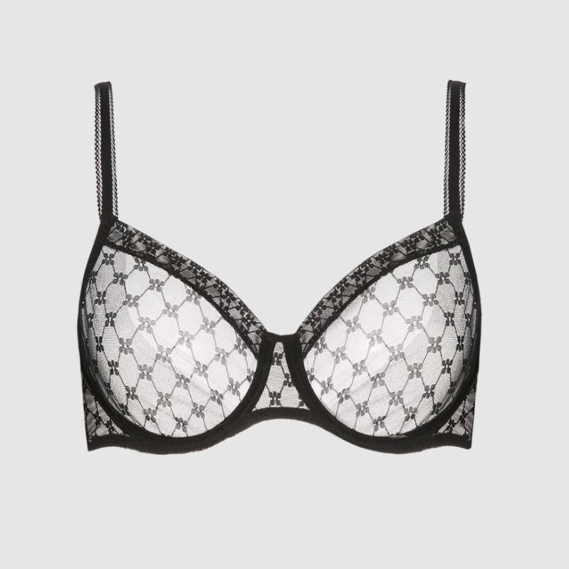 Simone Perele Plume Full Cup Bra 1G4324 in Noir-Bras-Simone Perele-Noir-32-D-Anna Bella Fine Lingerie, Reveal Your Most Gorgeous Self!
