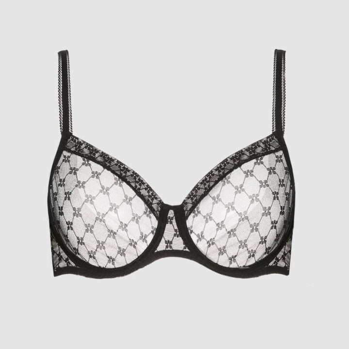 Simone Perele Plume Full Cup Bra 1G4324 in Noir-Bras-Simone Perele-Noir-32-D-Anna Bella Fine Lingerie, Reveal Your Most Gorgeous Self!