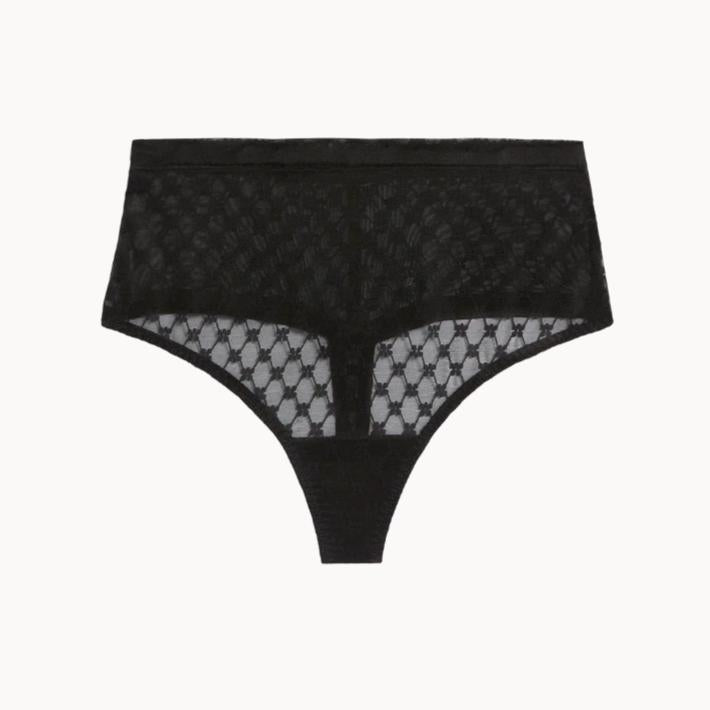 Simone Perele Plume Shaper Thong 1G4709 in Noir-Shapewear-Simone Perele-Noir-Small-Anna Bella Fine Lingerie, Reveal Your Most Gorgeous Self!