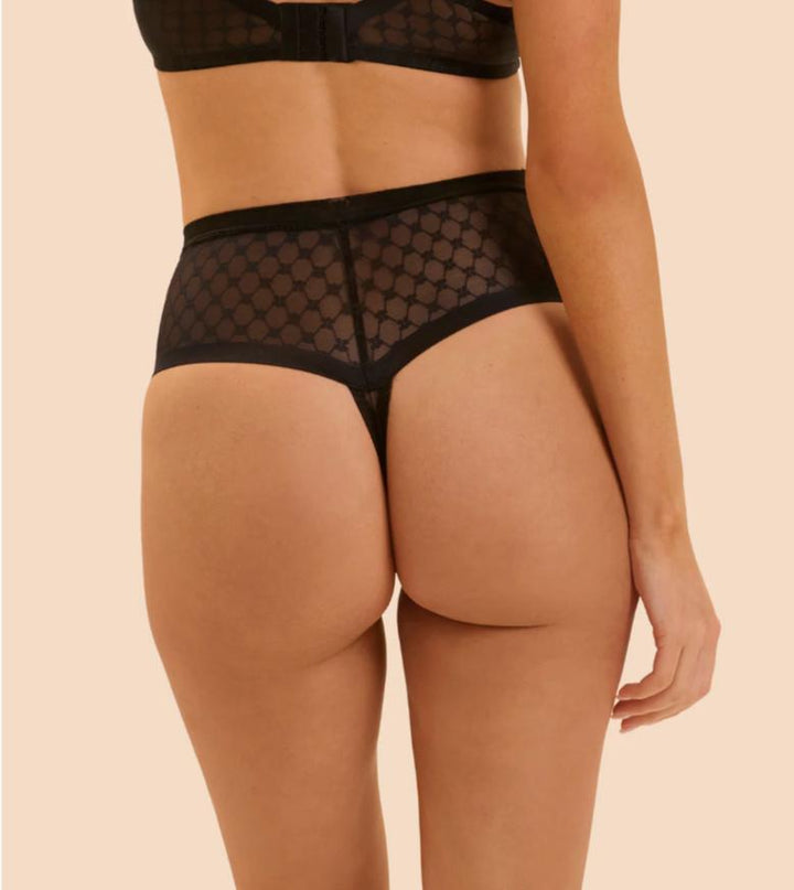 Simone Perele Plume Shaper Thong 1G4709 in Noir-Shapewear-Simone Perele-Noir-Small-Anna Bella Fine Lingerie, Reveal Your Most Gorgeous Self!
