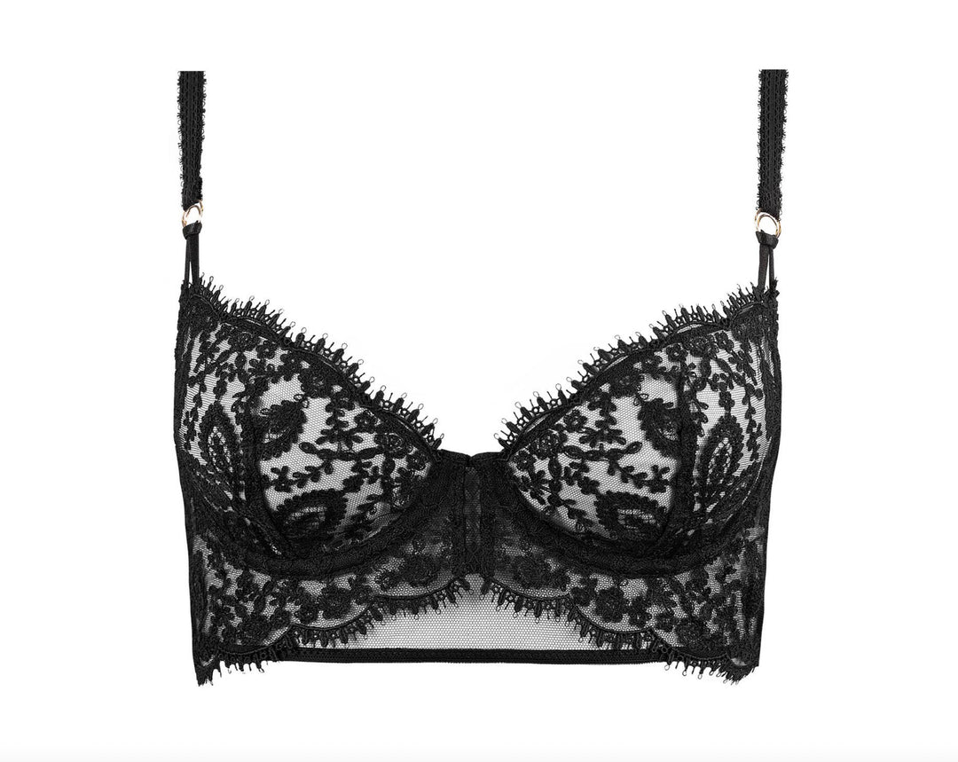 Simone Perele Précieuse Half Cup Bra 1G3330-Bras-Simone Perele-Black-32-B-Anna Bella Fine Lingerie, Reveal Your Most Gorgeous Self!