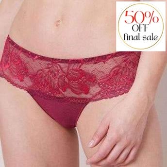 Simone Perele Promesse Boyshort 12H630-Panties-Simone Perele-Cherry-Small (2)-Anna Bella Fine Lingerie, Reveal Your Most Gorgeous Self!