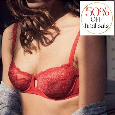 Simone Perele Promesse Demi Cup Bra 12H330-Anna Bella Fine Lingerie-Cherry-32-D