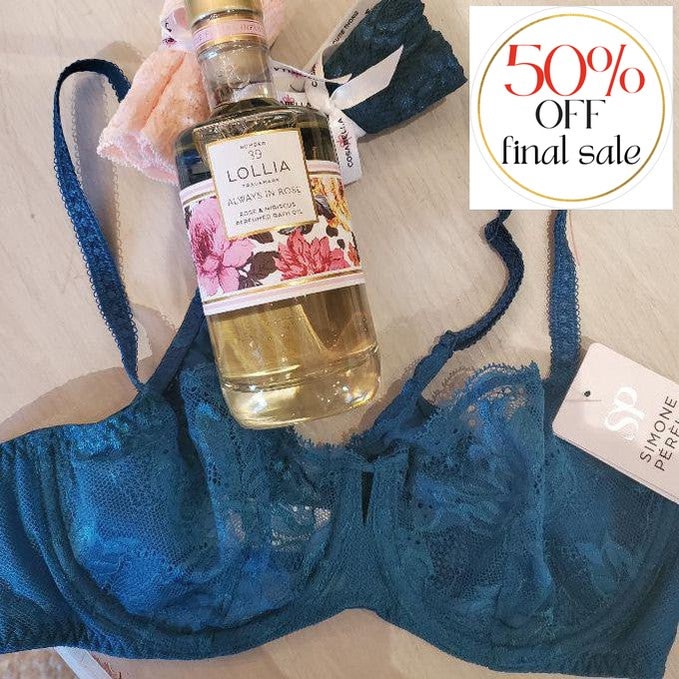 Simone Perele Promesse Demi Cup Bra in Baltic Blue 12H330-Bras-Simone Perele-Baltic Blue-32-B-Anna Bella Fine Lingerie, Reveal Your Most Gorgeous Self!