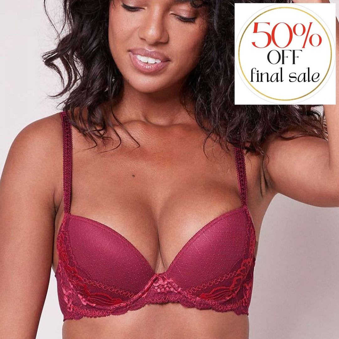 Simone Perele Promesse Push Up Bra 12h340-Bras-Simone Perele-Tourmaline Fushia-32-C-Anna Bella Fine Lingerie, Reveal Your Most Gorgeous Self!