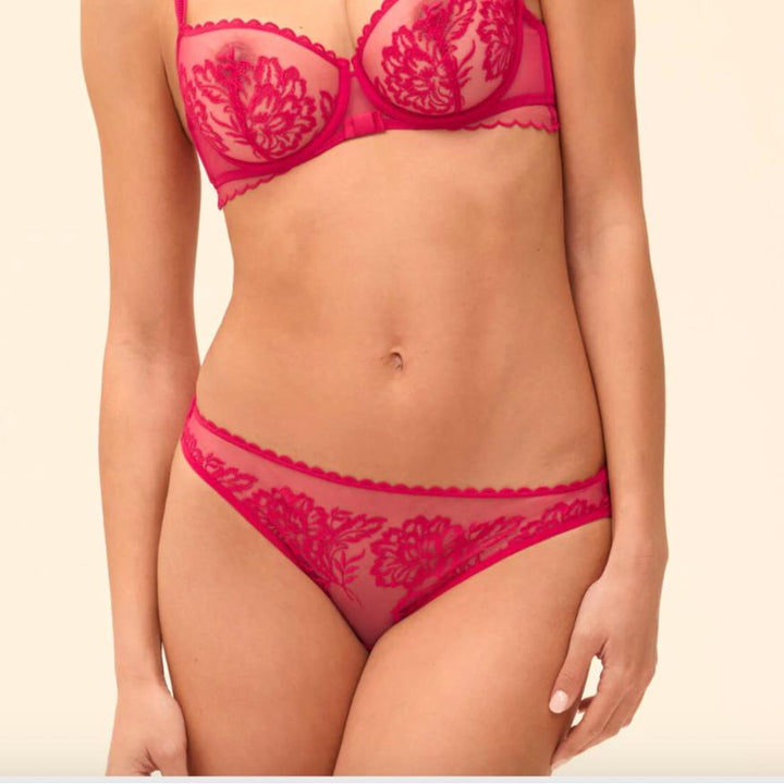 Simone Perele Romance Brief in Cranberry 1G2720-Panties-Simone Perele-Cranberry-Small-Anna Bella Fine Lingerie, Reveal Your Most Gorgeous Self!