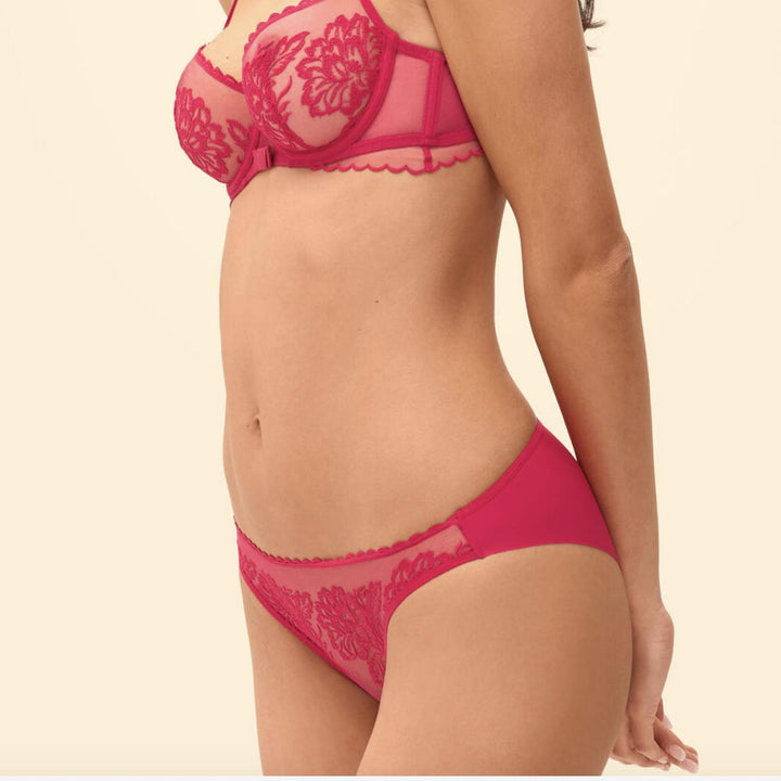 Simone Perele Romance Brief in Cranberry 1G2720-Panties-Simone Perele-Cranberry-Small-Anna Bella Fine Lingerie, Reveal Your Most Gorgeous Self!