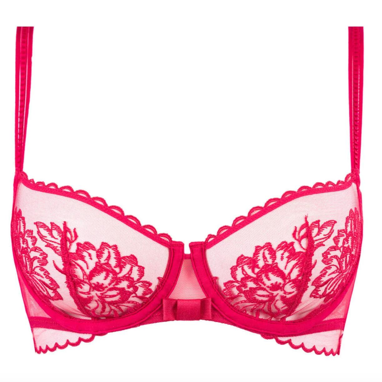 Simone Perele Romance Half Cup Bra In Cranberry 1G2330-Anna Bella Fine Lingerie-Cranberry-32-B