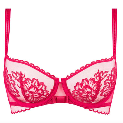 Simone Perele Romance Half Cup Bra In Cranberry 1G2330-Anna Bella Fine Lingerie-Cranberry-32-B