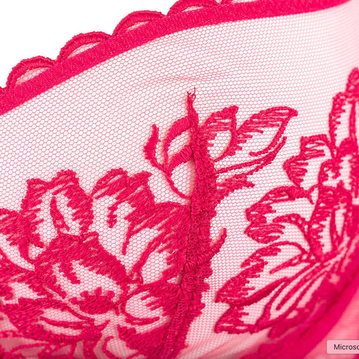Simone Perele Romance Half Cup Bra In Cranberry 1G2330-Bras-Simone Perele-Cranberry-32-B-Anna Bella Fine Lingerie, Reveal Your Most Gorgeous Self!