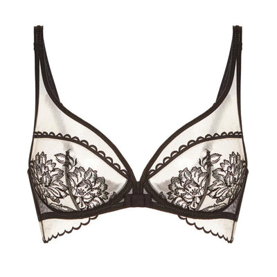 Simone Perele Romance Plunging Underwire Bra in Light Tatoo 1G2319-Anna Bella Fine Lingerie-Light Tatoo-32-B