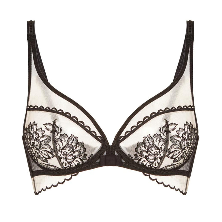 Simone Perele Romance Plunging Underwire Bra in Light Tatoo 1G2319-Simone Perele-Light Tatoo-32-B-Anna Bella Fine Lingerie, Reveal Your Most Gorgeous Self!