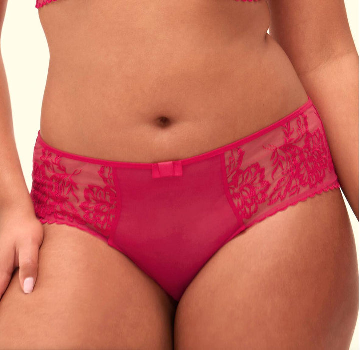 Simone Perele Romance Shorty in Cranberry 1G2630-Panties-Simone Perele-Cranberry-XSmall-Anna Bella Fine Lingerie, Reveal Your Most Gorgeous Self!