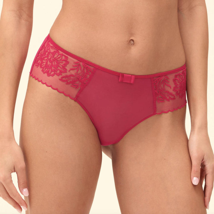 Simone Perele Romance Shorty in Cranberry 1G2630-Panties-Simone Perele-Cranberry-XSmall-Anna Bella Fine Lingerie, Reveal Your Most Gorgeous Self!
