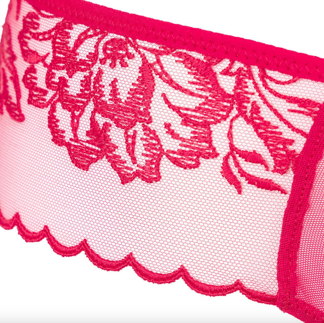 Simone Perele Romance Thong in Cranberry 1G2710-Panties-Simone Perele-Cranberry-XSmall-Anna Bella Fine Lingerie, Reveal Your Most Gorgeous Self!