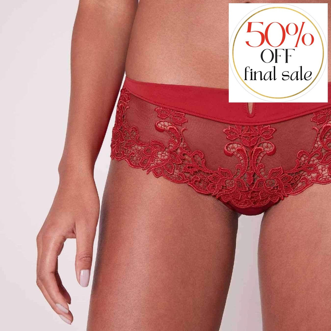 Simone Perele Saga Boyshort in Ruby 15C630-Panties-Simone Perele-Ruby-XSmall-Anna Bella Fine Lingerie, Reveal Your Most Gorgeous Self!