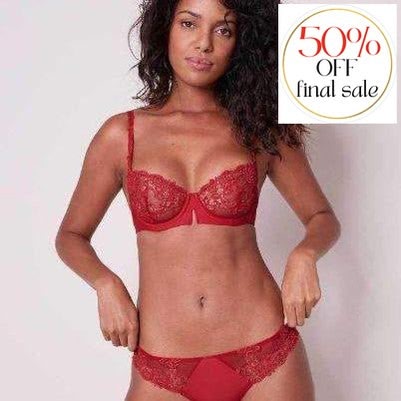 Simone Perele Saga Demi Bra in Ruby 15C330-Bras-Simone Perele-Ruby-34-C-Anna Bella Fine Lingerie, Reveal Your Most Gorgeous Self!