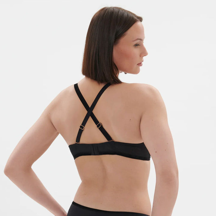 Simone Perele Scenario Half Cup Bra in Noir 1E3330-Bras-Simone Perele-Noir-32-B-Anna Bella Fine Lingerie, Reveal Your Most Gorgeous Self!