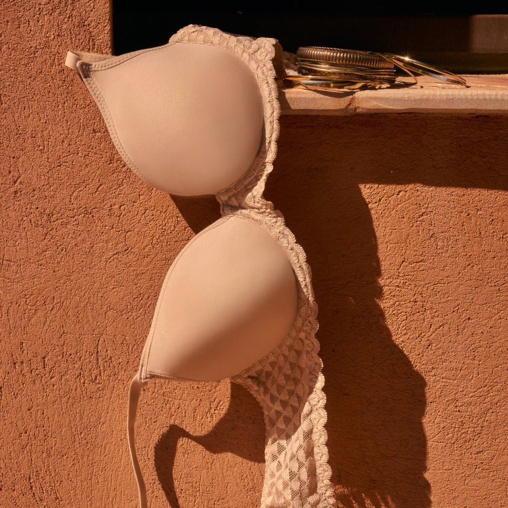 Simone Perele Subtile 3D Plunge Bra 19Y316 in Peau Rosée-Bras-Simone Perele-Peau Rosée-32-D-Anna Bella Fine Lingerie, Reveal Your Most Gorgeous Self!