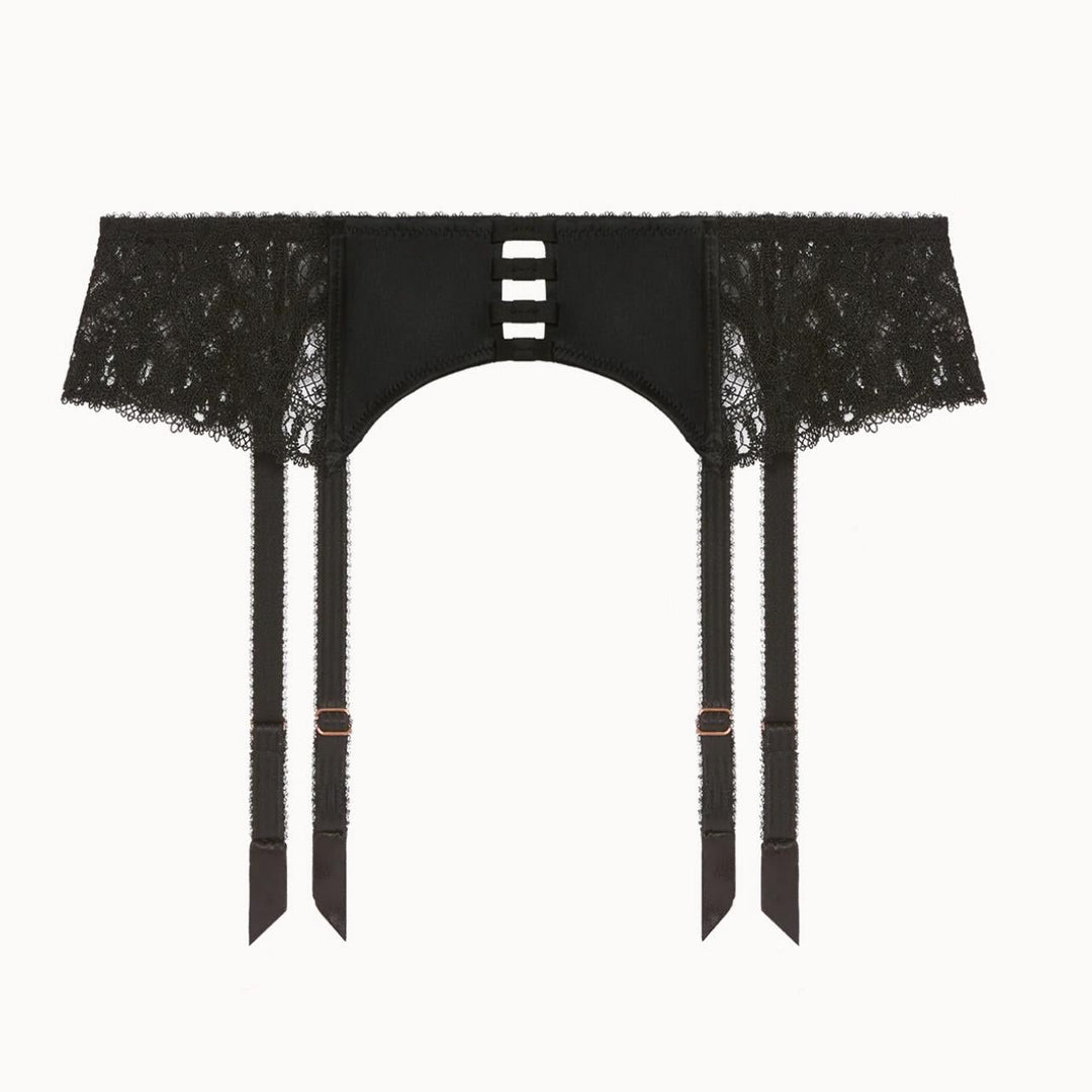 Simone Perele Symphonie Suspender Belt 1F3800 in Black-Garter Belt-Simone Perele-Black-XSmall-Anna Bella Fine Lingerie, Reveal Your Most Gorgeous Self!
