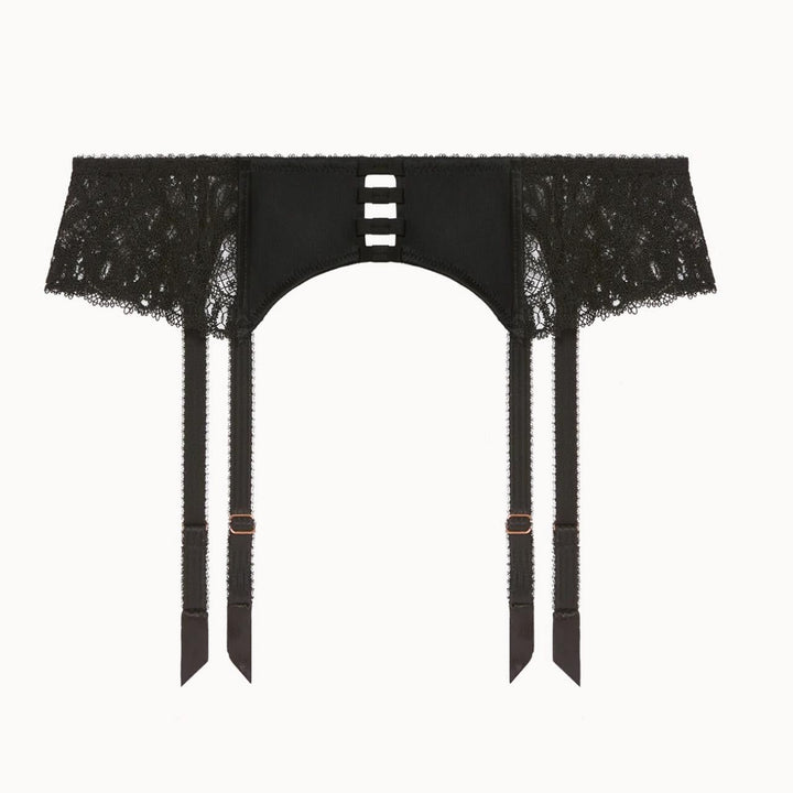 Simone Perele Symphonie Suspender Belt 1F3800 in Black-Garter Belt-Simone Perele-Black-XSmall-Anna Bella Fine Lingerie, Reveal Your Most Gorgeous Self!