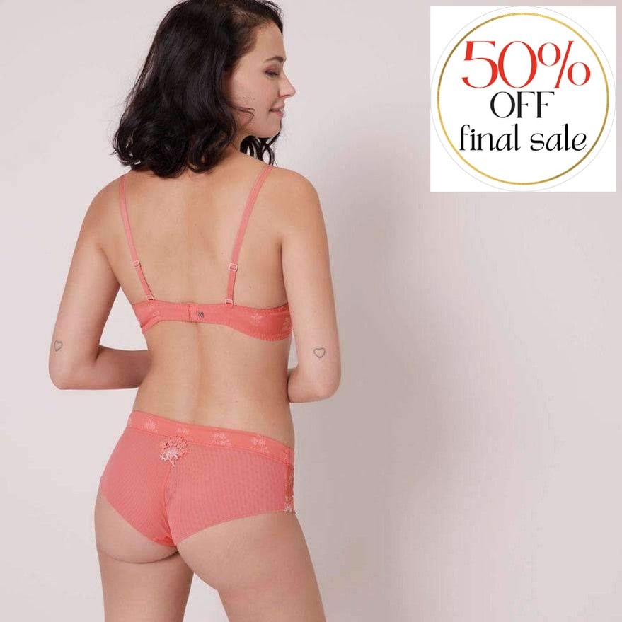 Simone Perele Wish Boyshort in Coral 12B630-Panties-Simone Perele-Coral-XSmall (1)-Anna Bella Fine Lingerie, Reveal Your Most Gorgeous Self!