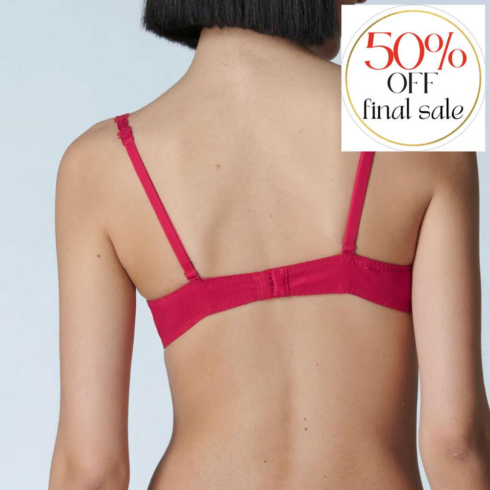 Simone Perele Wish Demi Cup Bra in Ruby 12B330-Bras-Simone Perele-Ruby-34-D-Anna Bella Fine Lingerie, Reveal Your Most Gorgeous Self!