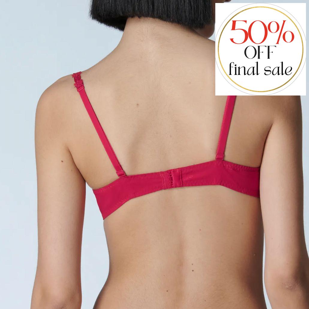 Simone Perele Wish Demi Cup Bra in Ruby 12B330-Bras-Simone Perele-Ruby-34-D-Anna Bella Fine Lingerie, Reveal Your Most Gorgeous Self!