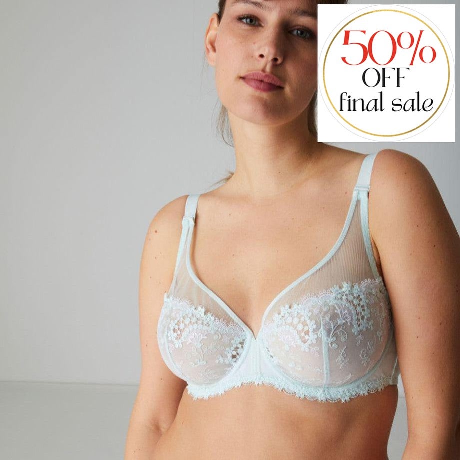 Simone Perele Wish Sheer Plunge Bra in Sea Green 12B319-Bras-Simone Perele-Sea Green-32-E-Anna Bella Fine Lingerie, Reveal Your Most Gorgeous Self!