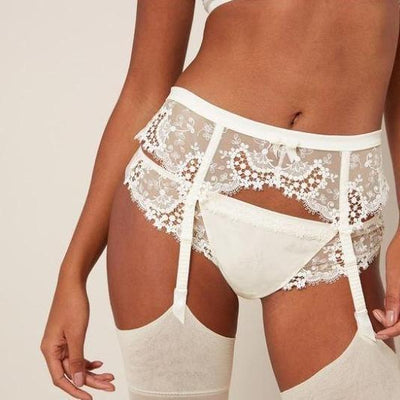 Simone Perele Wish Suspender Belt in Ivory 12B800-Anna Bella Fine Lingerie-Ivory-XSmall-